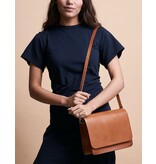 O MY BAG Audrey Cognac Classic Leather - Checkered Strap