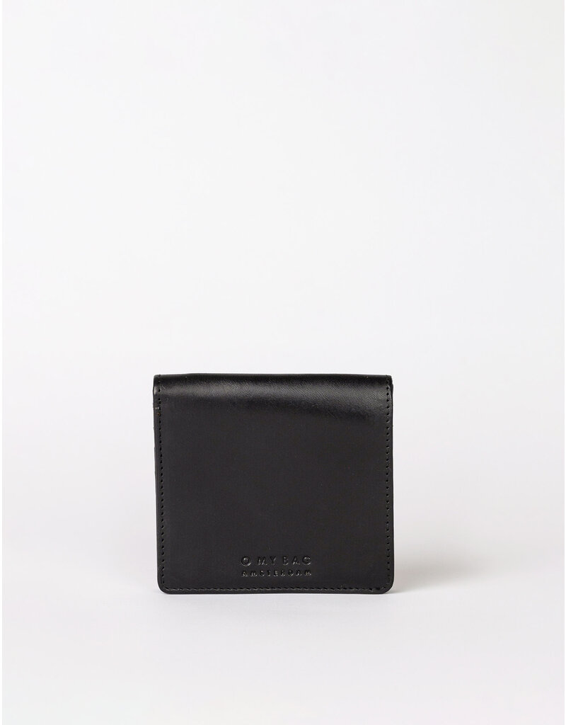 O MY BAG Alex Fold Over Wallet Black Classic Leather