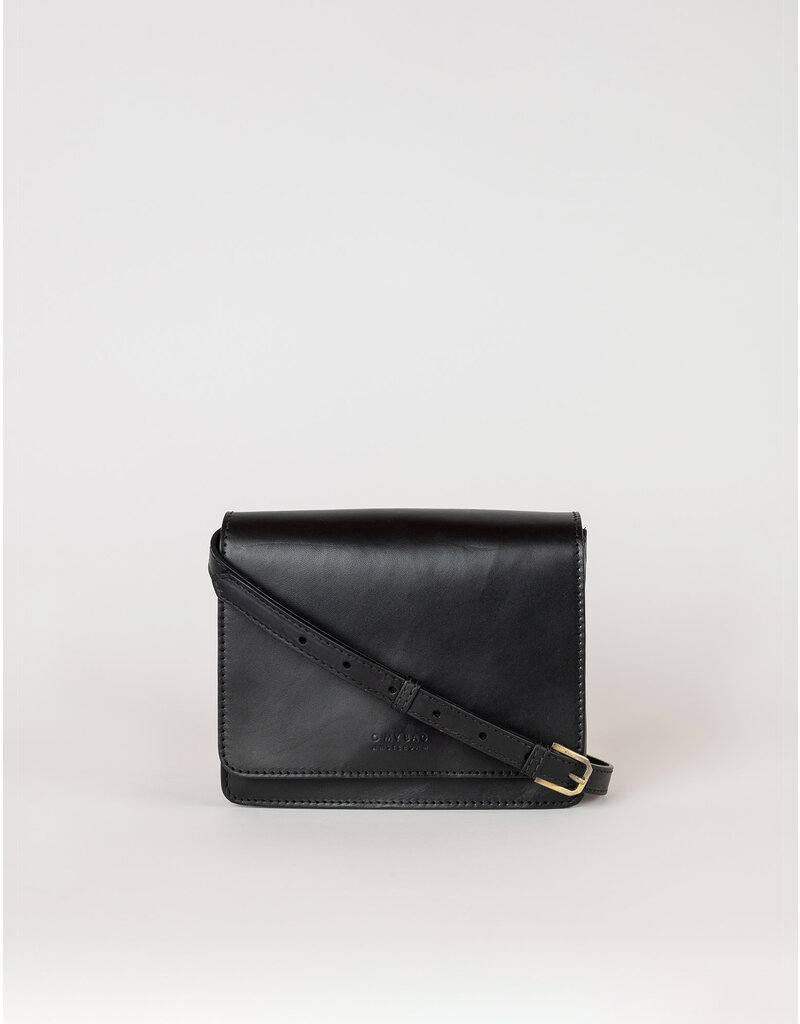 O MY BAG Audrey Mini Black Classic Leather - Checkered Strap