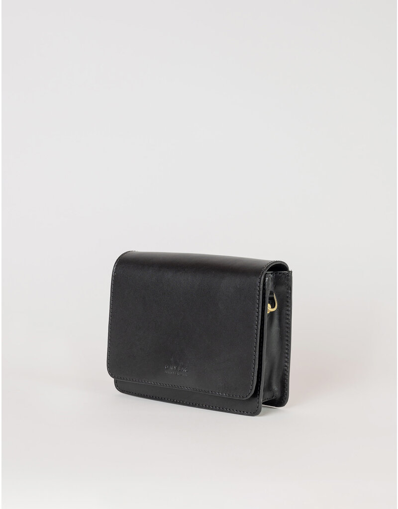 O MY BAG Audrey Mini Black Classic Leather - Checkered Strap