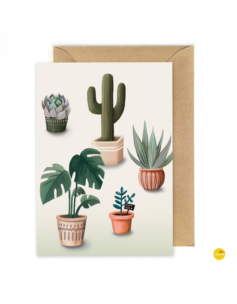 illustra'lies Wenskaart illustra'lies 'Planten'