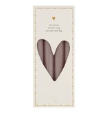 Zusss Set van 4 rustieke kaarsen - 20 cm - warm grijs