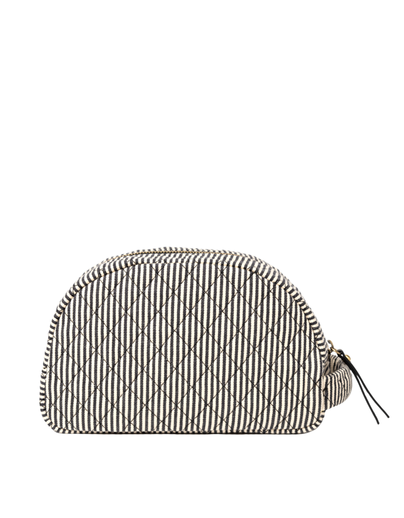 O MY BAG Moon make-up bag - Cotton /black classic leather