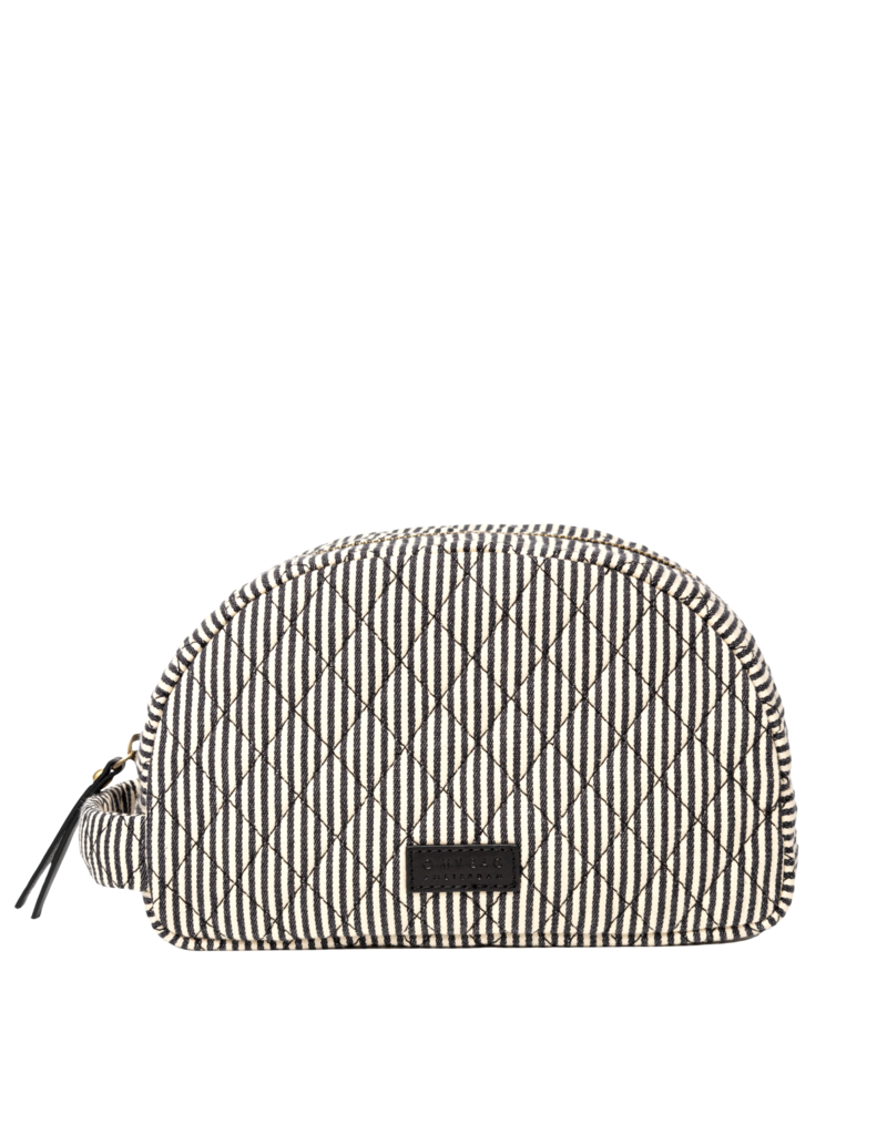 O MY BAG Moon make-up bag - Cotton /black classic leather