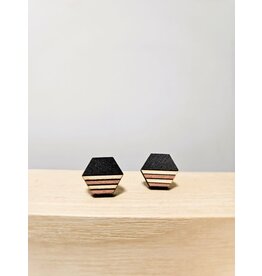 Cut the Fab Houten oorsteker Hexagon 2.4