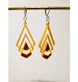 Cut the Fab Oorhanger 3D print duo--color goud-rood