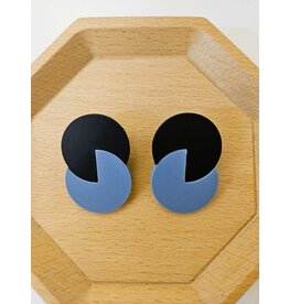 Cut the Fab Oorsteker 3D print duo--color zwart-grijsblauw