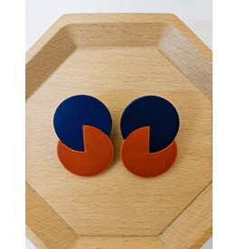 Cut the Fab Oorsteker 3D print duo--color rood-donkerblauw