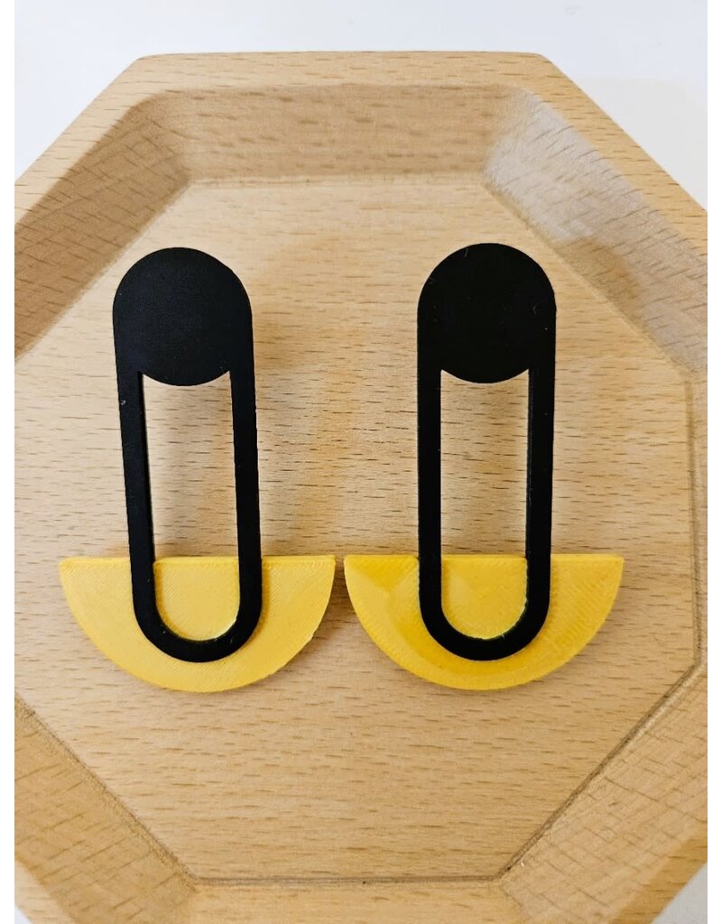 Cut the Fab Oorsteker 3D print duo--color goud-zwart