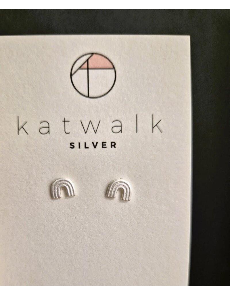 Katwalk Zilver Zilver oorstekers - regenboogje