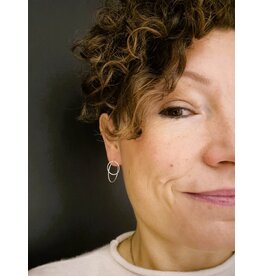 Katwalk Zilver Zilver oorstekers - fijne ringen loodrecht