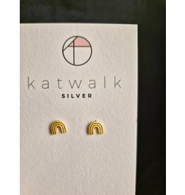 Katwalk Zilver Verguld zilver oorstekers - regenboogje