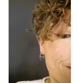 Katwalk Zilver Verguld zilver oorstekers - fijne ringen loodrecht