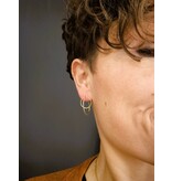 Katwalk Zilver Verguld zilver oorstekers - fijne ringen loodrecht