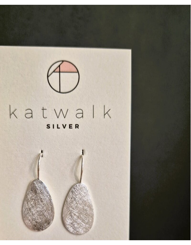 Katwalk Zilver Zilver oorhangers - mat ei-rond