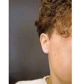 Katwalk Zilver Zilver oorstekers - gehamerde hartjes