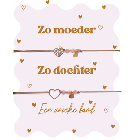 Urban Merch Armbandjes met kaart 'Zo moeder zo dochter'