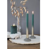 Ideas 4 seasons Set van 2 dinerkaarsen Goud Mosgroen