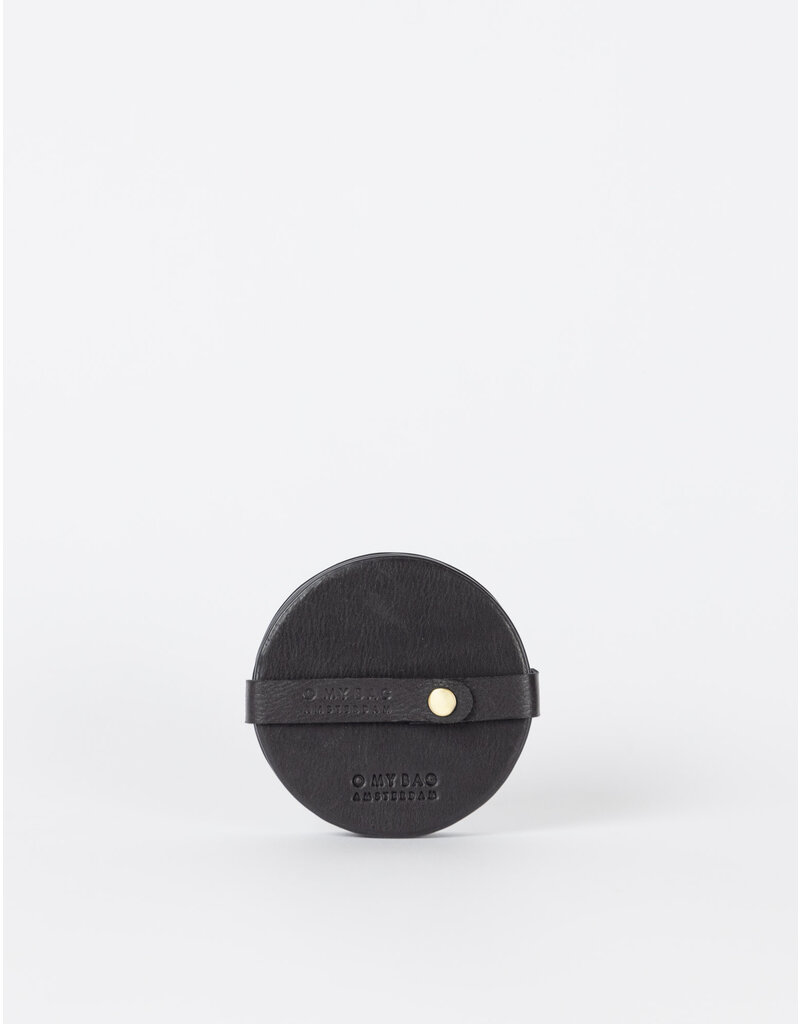 O MY BAG Set van 4 coasters -Black Soft Grain Leather / onderleggers