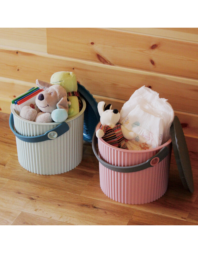 Hachiman Opberg-emmer met deksel Mini - Camel/Red