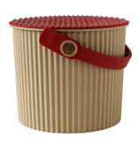 Hachiman Opberg-emmer met deksel Mini - Camel/Red