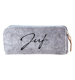 Sproetiz Vilten etui 'Juf' - grijs