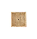 Zusss Servethouder in hout met hartje 12,5x12,5cm