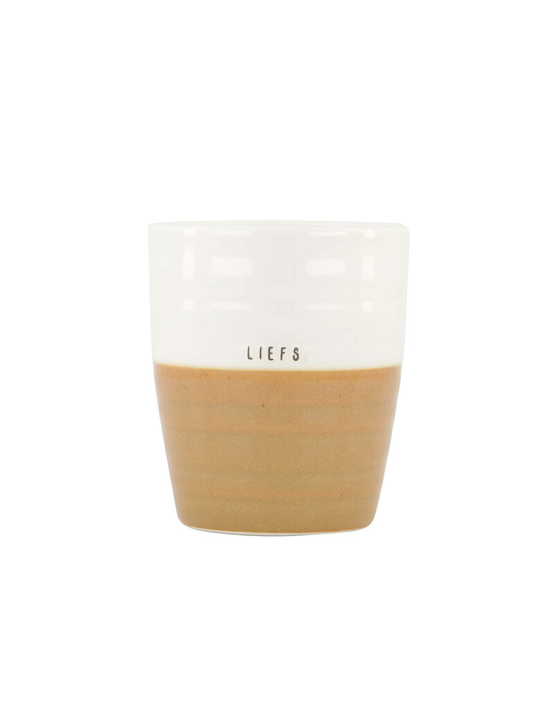 Zusss Koffiemok 'Liefs' - oker