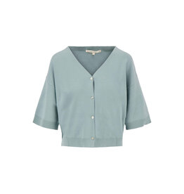 Zusss Fijn gebreid vestje vergrijsd blauw