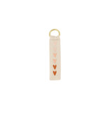 Zusss Sleutelhanger met hartjes ecru/roze