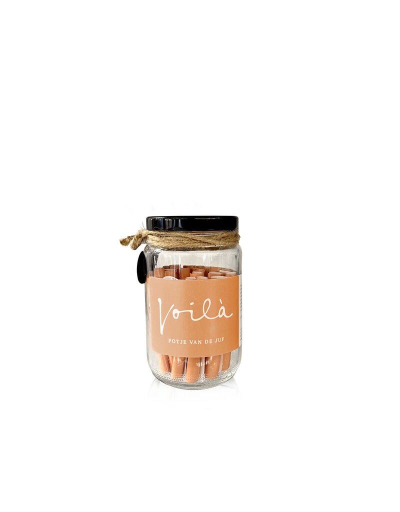 Voilà Gifts and more Potje met leuke en grappige kaartjes 'Bedankt Juf'