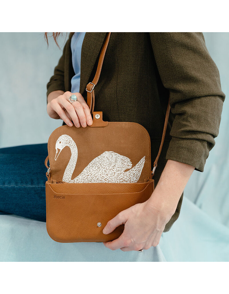 KEECIE Handtas - Wild swan - cognac used look