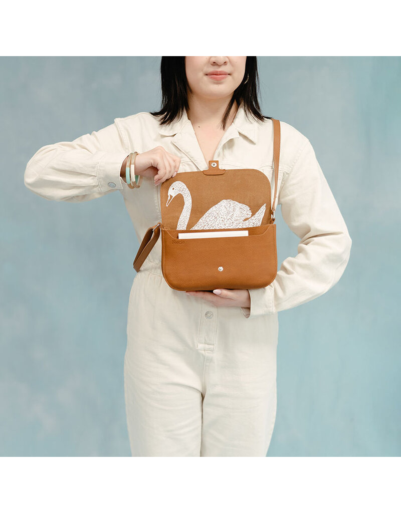 KEECIE Handtas - Wild swan - cognac used look