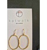 Katwalk Zilver Verguld zilver oorhangers - fijn ovaal