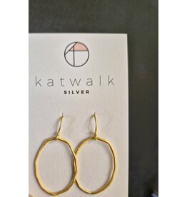Katwalk Zilver Verguld zilver oorhangers - fijn ovaal