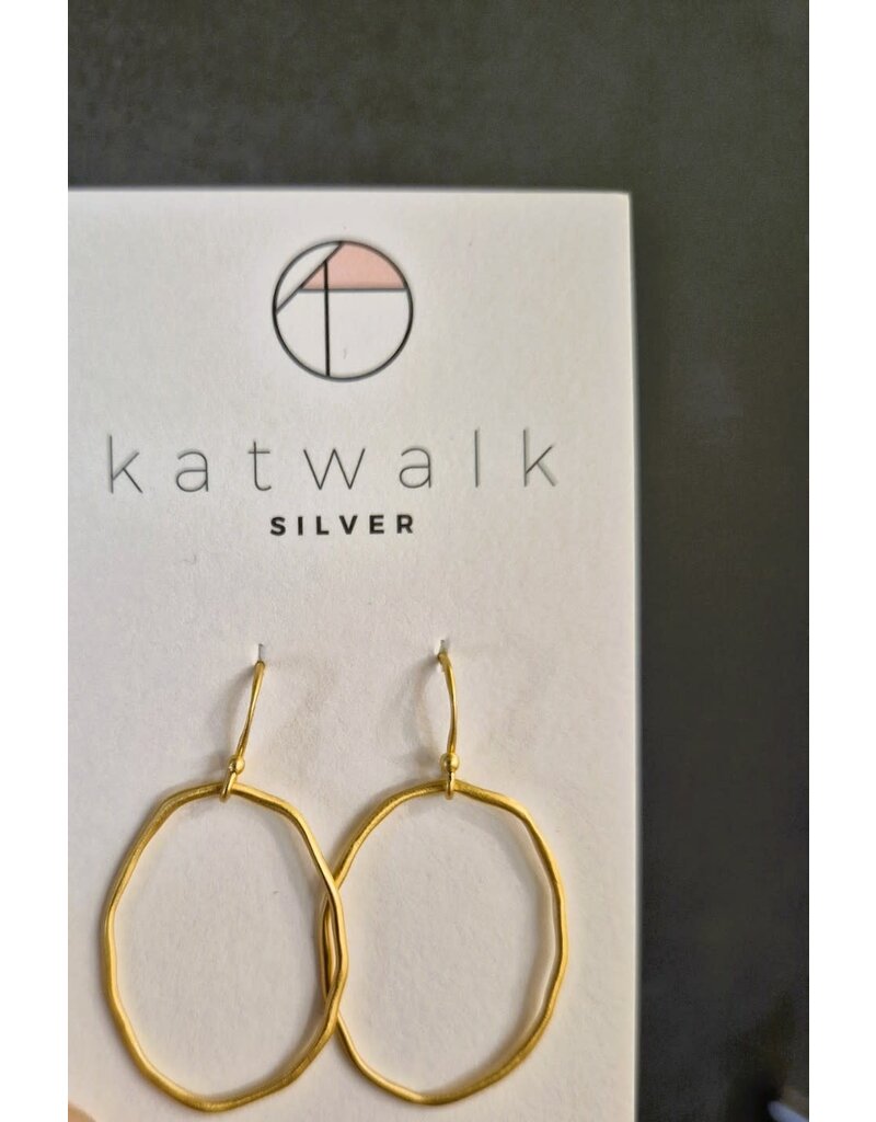 Katwalk Zilver Verguld zilver oorhangers - fijn ovaal