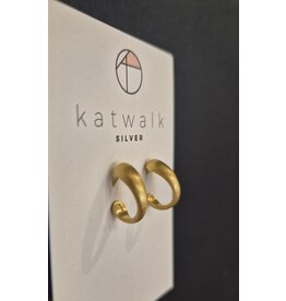 Katwalk Zilver Verguld zilver oorsteker - omgekruld