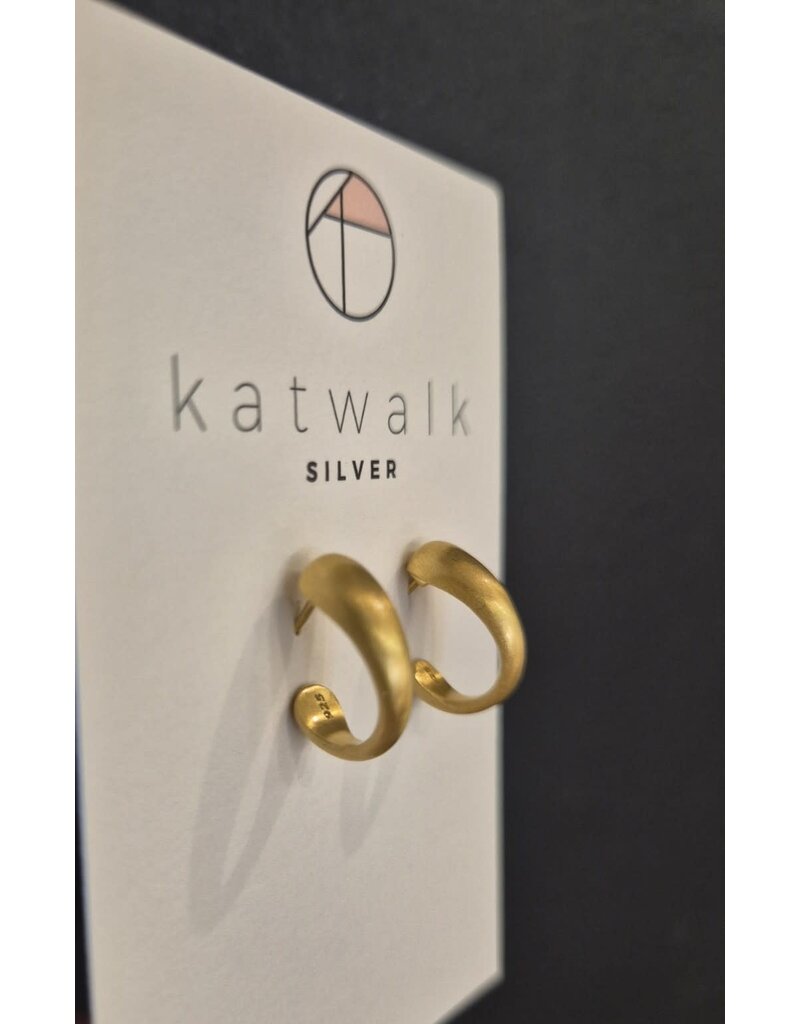 Katwalk Zilver Verguld zilver oorsteker - omgekruld