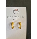 Katwalk Zilver Verguld zilver oorsteker - omgekruld
