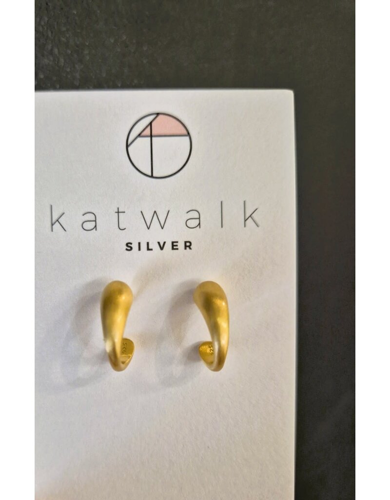 Katwalk Zilver Verguld zilver oorsteker - omgekruld