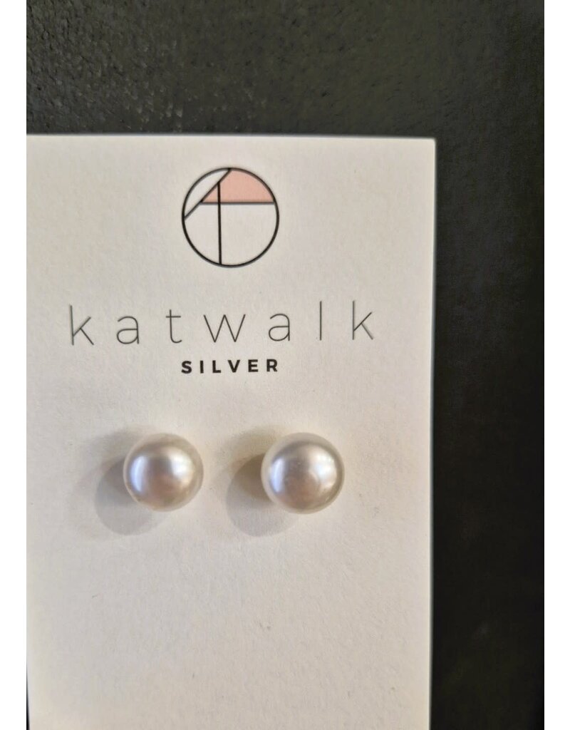 Katwalk Zilver Parel op vergulde steker
