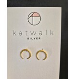 Katwalk Zilver Verguld zilver oorsteker - hoefijzer