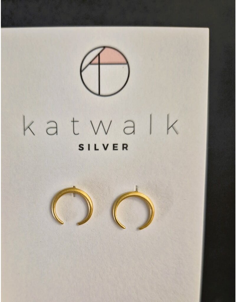 Katwalk Zilver Verguld zilver oorsteker - hoefijzer