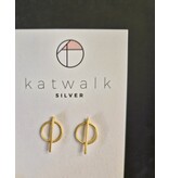 Katwalk Zilver Verguld zilveren oorsteker - Doorsnede