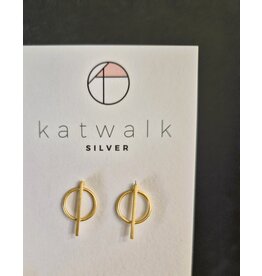 Katwalk Zilver Verguld zilveren oorsteker - Doorsnede