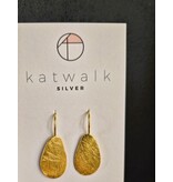 Katwalk Zilver Verguld zilver oorhangers - mat ei-rond