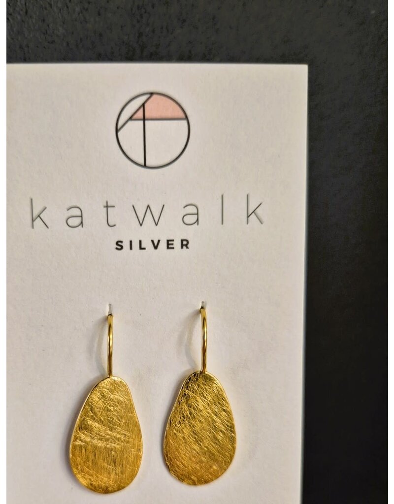 Katwalk Zilver Verguld zilver oorhangers - mat ei-rond