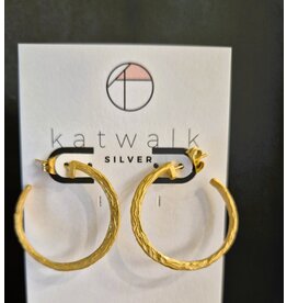 Katwalk Zilver Oorring-stekers in verguld brass - ø27mm