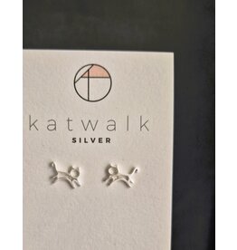 Katwalk Zilver Zilveren oorsteker - Open kat