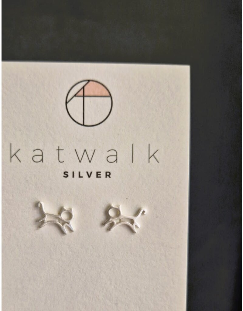 Katwalk Zilver Zilveren oorsteker - Open kat